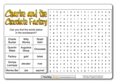 Charlie and the Chocolate Factory Word Search
