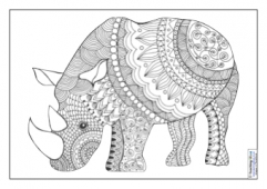 Mindfulness Colouring - Rhino