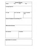 PE Games Plan Template