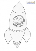 Rocket Colouring Page