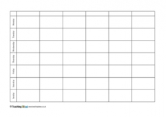 Monday to Sunday - 6 columns