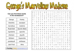George's Marvellous Medicine Word Search