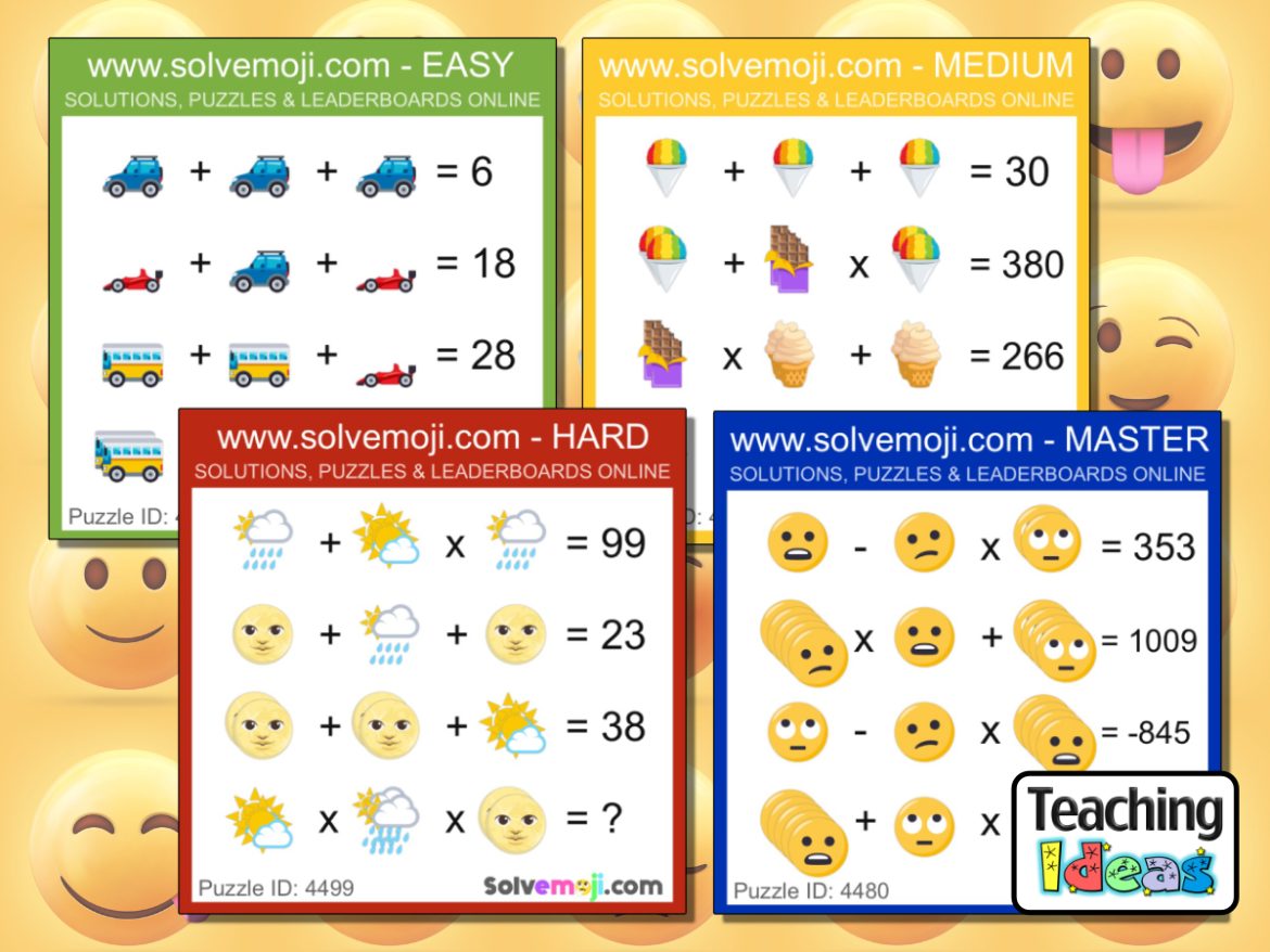 Emojipedia on X: 🧮 The emoji maths puzzle below is made of new 🤝 Handshake  emoji options – how quickly can you solve it? ⏲️🤔  🫱🏻‍🫲🏾➕🫱🏻‍🫲🏾🟰2️⃣2️⃣ 🫱🏻‍🫲🏾➕🫱🏾‍🫲🏻🟰1️⃣8️⃣  🫱🏾‍🫲🏻✖️🫱🏿‍🫲🏼🟰6️⃣3️⃣