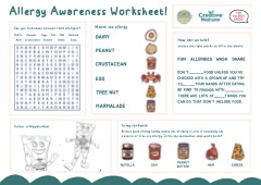 Allergy Awareness Worksheet
