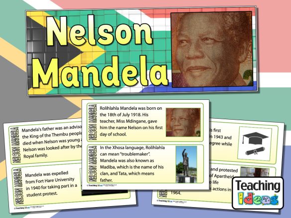Nelson Mandela Banner and Fact Cards