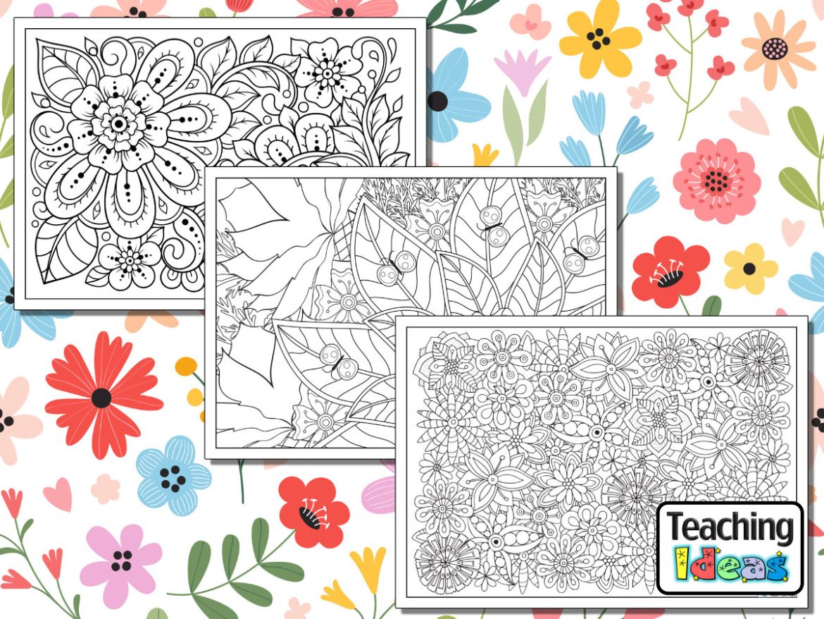 Mindfulness Colouring Images - Flowers