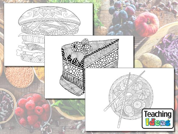 Food and Drink Colouring Pages