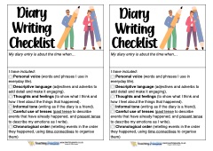 Diary Writing Checklist