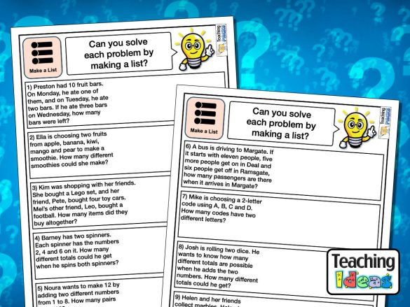 Problem Solving (Make a List) Challenges