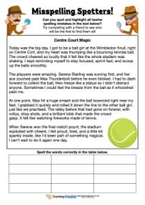 Tennis Misspelling Spotters